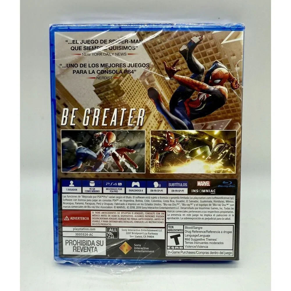 Marvel's Spider-Man: Game of The Year Edition PlayStation 4 Spanish Print -Notes
